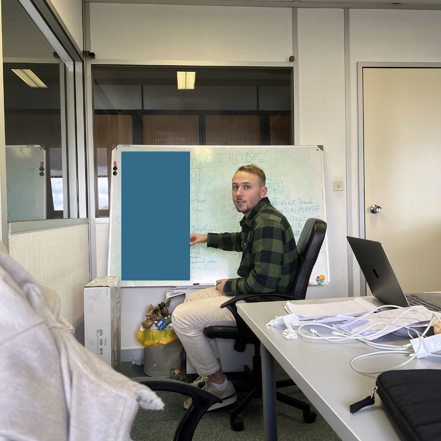 Séance de travail Kapil au tableau blanc